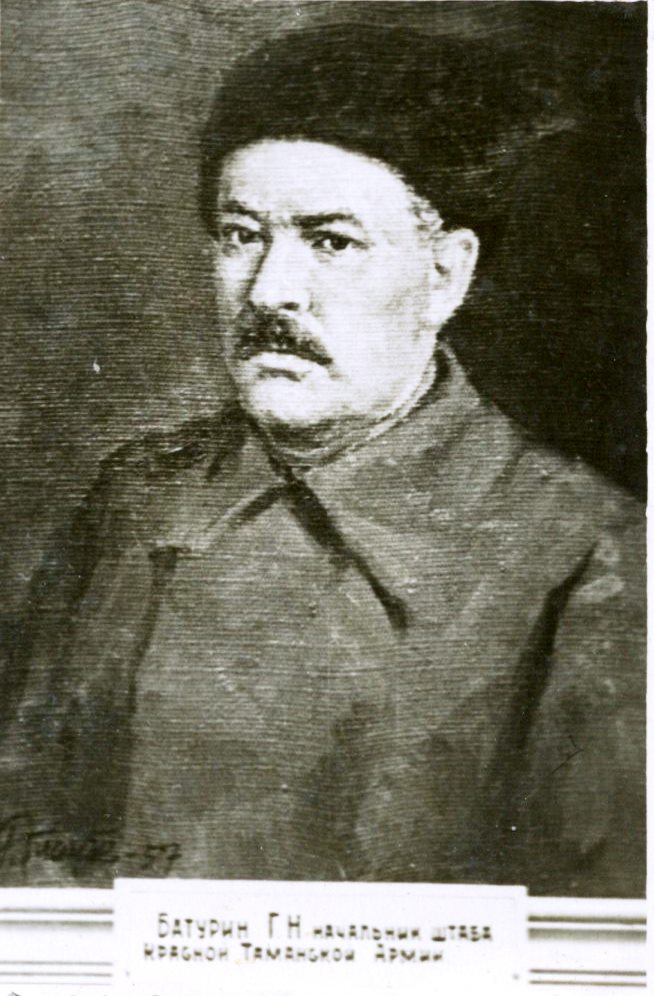 Батурин Г.Н. Начальник штаба Красной Таманской Армии (из фотоальбома «В ознаменование 40-й годовщины Таманской Красной Армии» 7 сентября 1958 года)