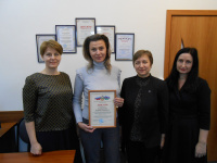 Награждение лауреата ежегодной премии администрации Краснодарского края одаренным школьникам